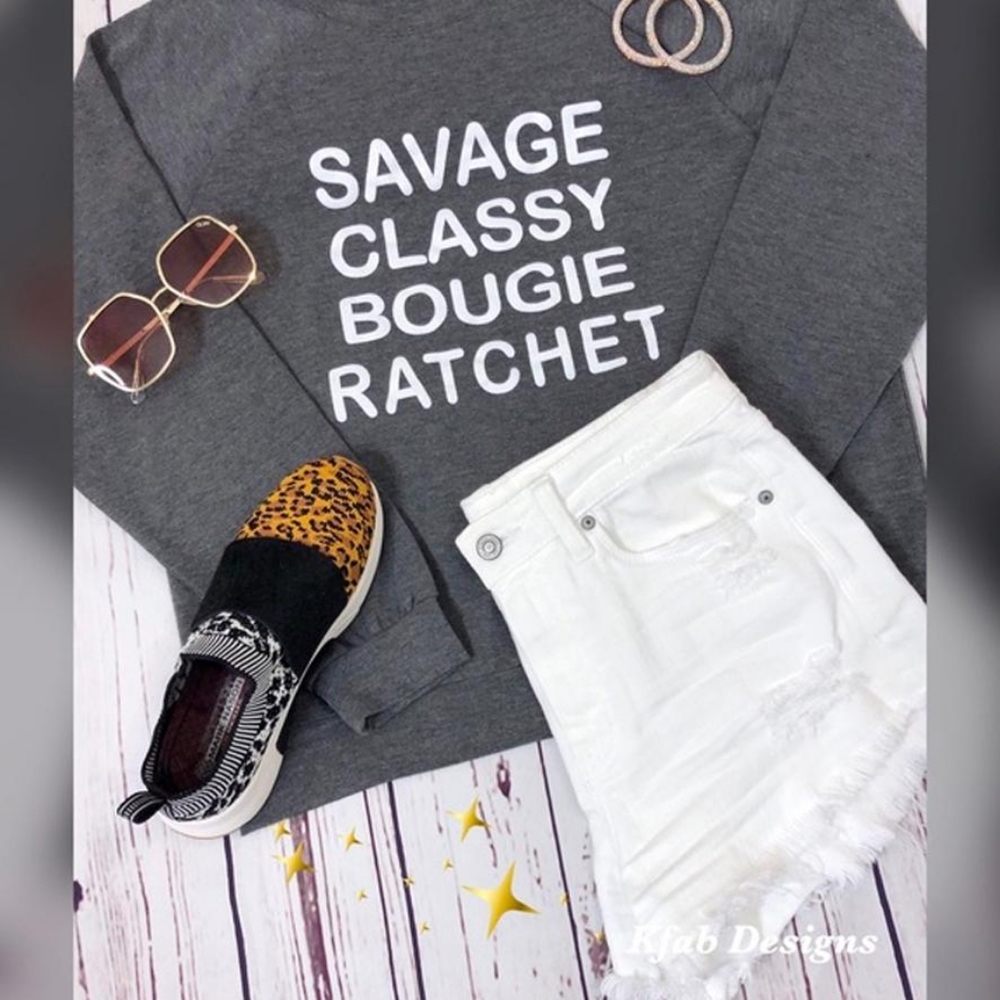 Savage Printed Baby Terry Sweatshirt NEW - Picture 3 of 6